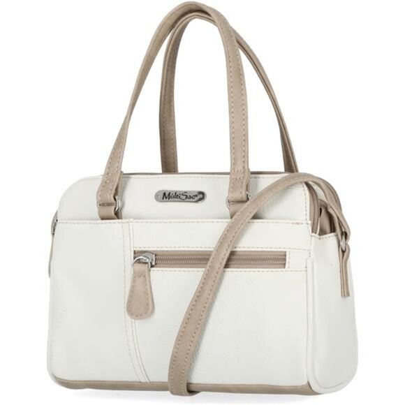 Women’s Tote Bag, Crossbody Bag White Brown - Picture 1 of 5